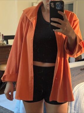 Vintage Selene Sport Orange Shirt Jacket